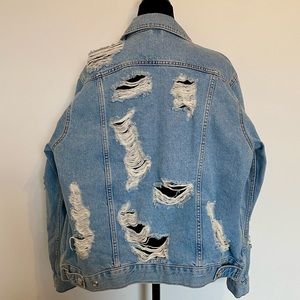 Topshop Distressed Jean Jacket
